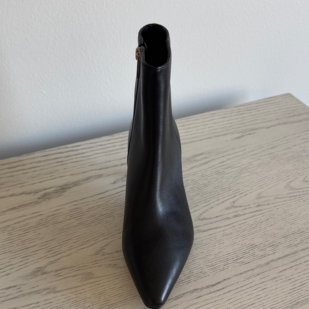 Marc Fisher Sleek Black Leather Heeled Boots - Picture 2 of 7